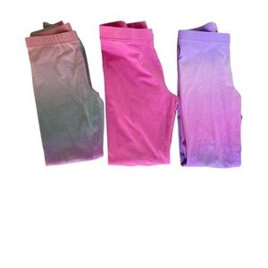 Lot of three (3) Girl Leggings size 7/8- tie dye pink, Purple, Green and 1 pink